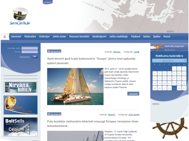 SeaClub.lv jahtotāju, burātāju, ūdens atpūtas cienītāju portāls, 